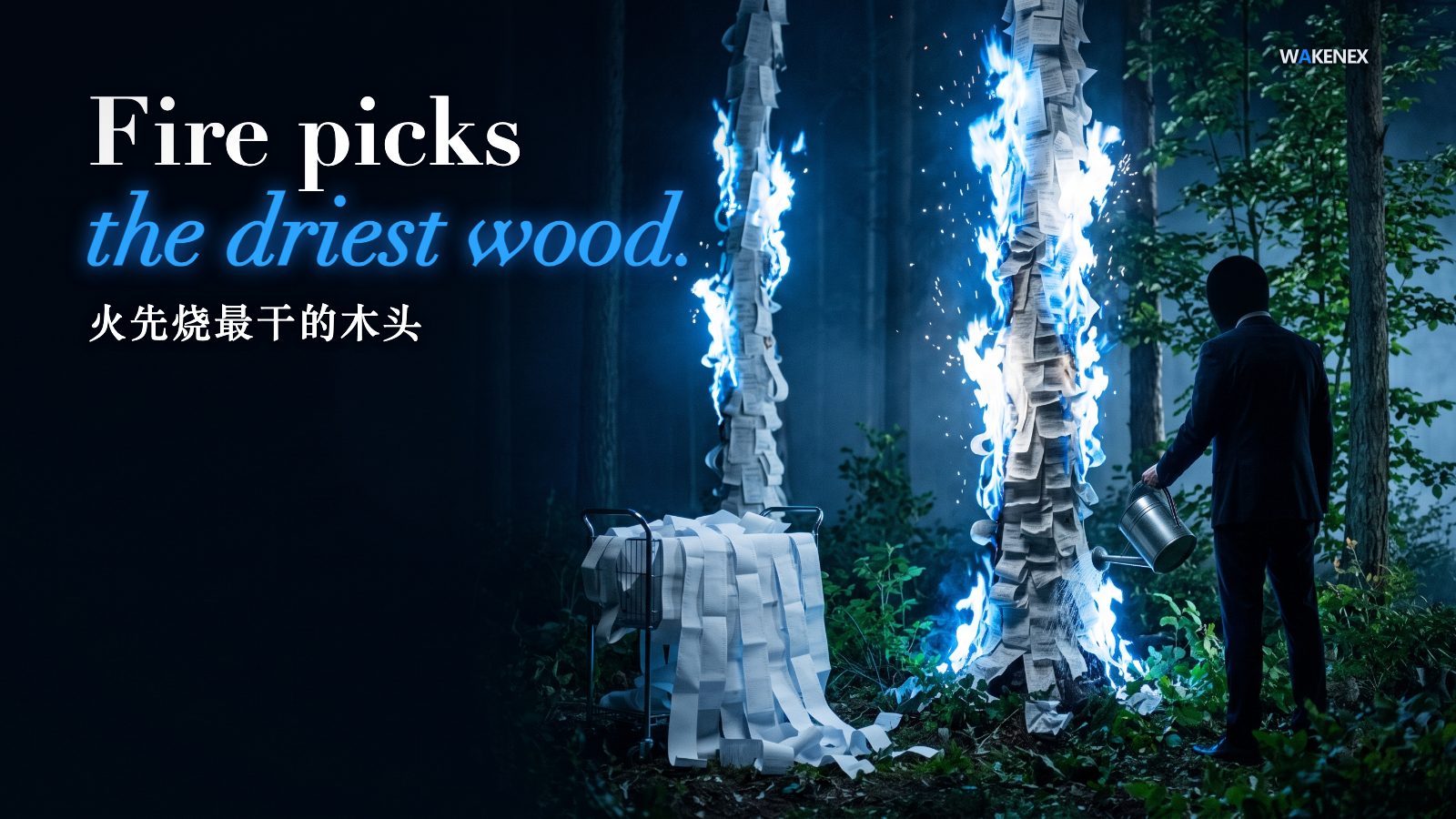 Fire picks the driest wood.